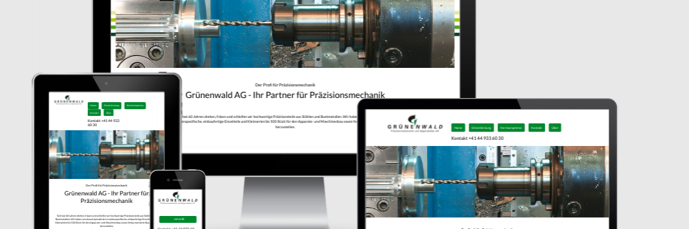 Homepage erstellt für Grünenwald AG
