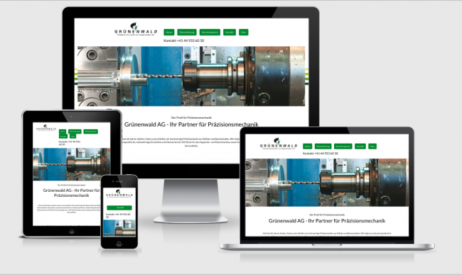 Homepage erstellt für Grünenwald AG